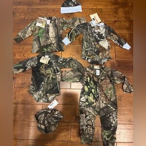 Camo Baby Clothing Set size 6-12 months NWT Mossy Oak 6 Pieces